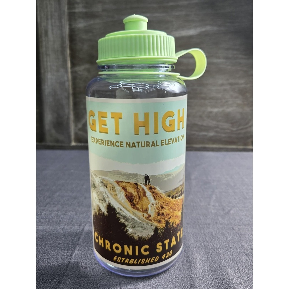 NEW Get High Experience Natural Elevation Chronic State 420 Water Bottle